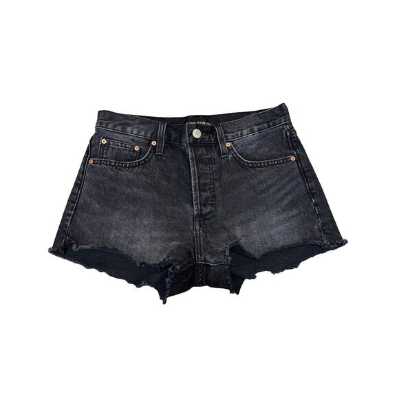 Aritzia Denim Forum Yoko High Rise Black Cutoff Shorts | Size 26 - Picture 2 of 6